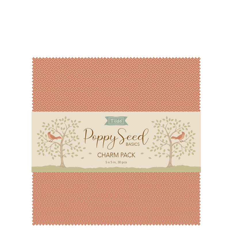 Tilda Poppy Seed charm pack of pre-cut fabric squares