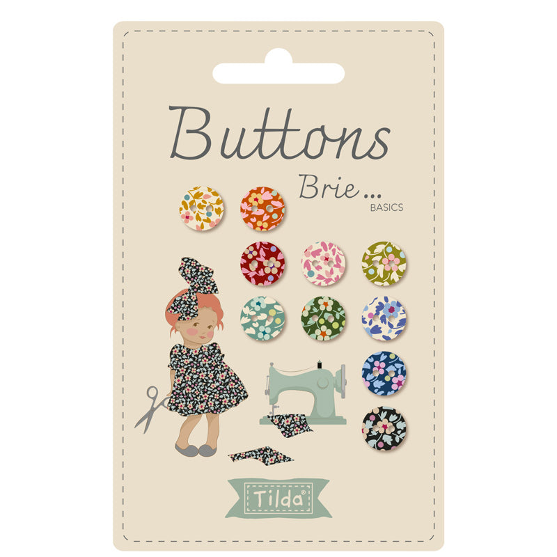 Assorted Tilda Brie Basics fabric covered buttons