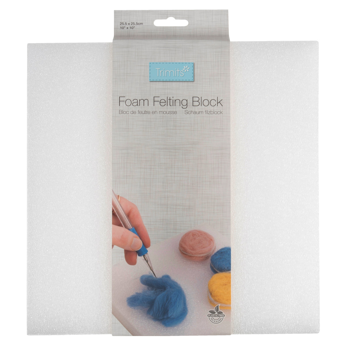 Square foam block for needle felting