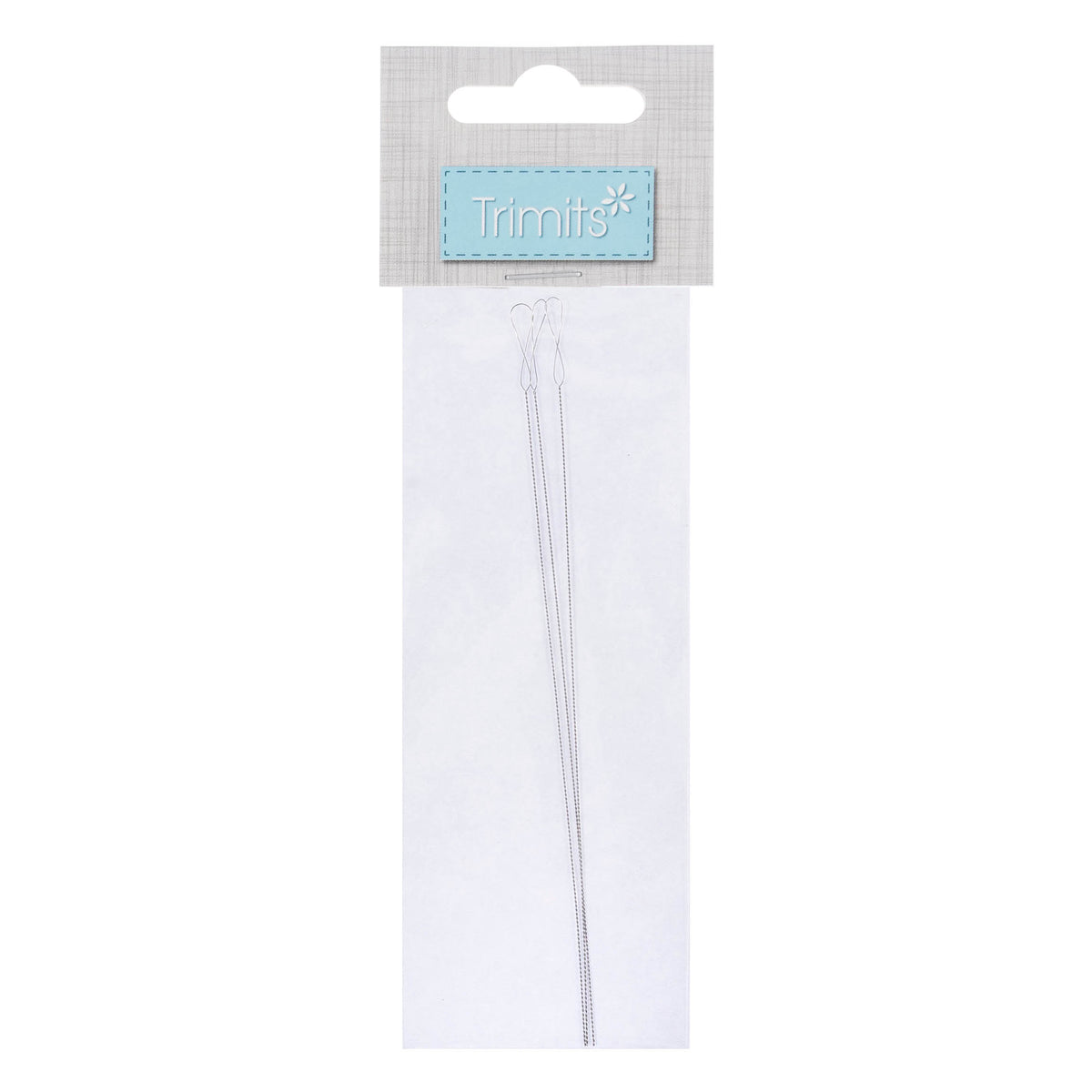Pack of 3 long collapsible eye beading needles