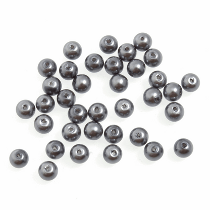 Trimits Grey Strung Glass Pearls - 20cm x 6mm