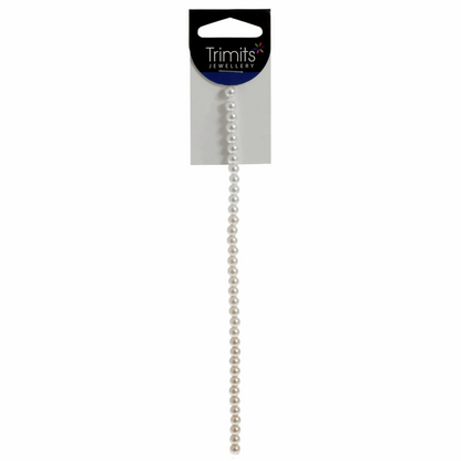 Trimits Cream Mix Strung Glass Pearls - 20cm x 6mm