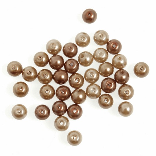 Trimits Gold Mix Strung Glass Pearls - 20cm x 6mm