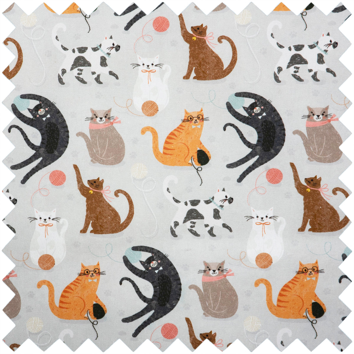 Cat print fabric zip case sewing kit