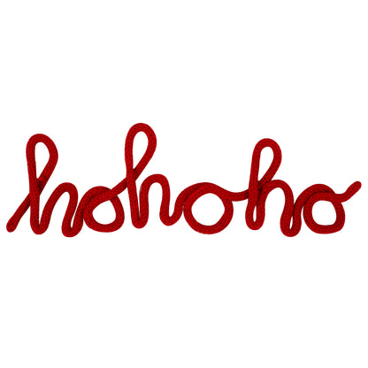 Red knitted wire Hohoho Christmas decoration