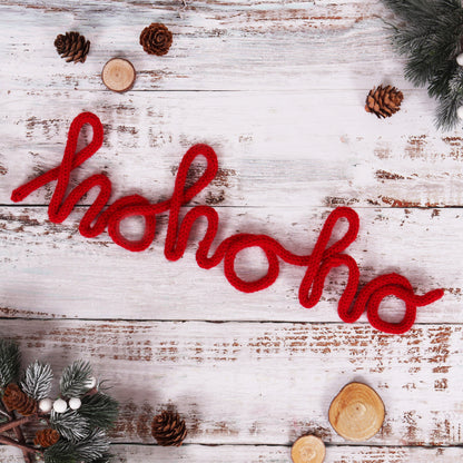 Red knitted wire Hohoho Christmas decoration
