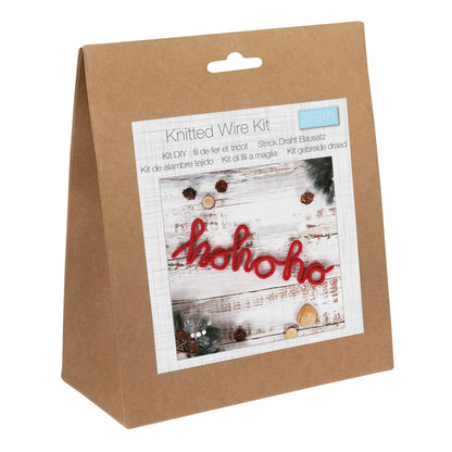 Red knitted wire Hohoho Christmas decoration