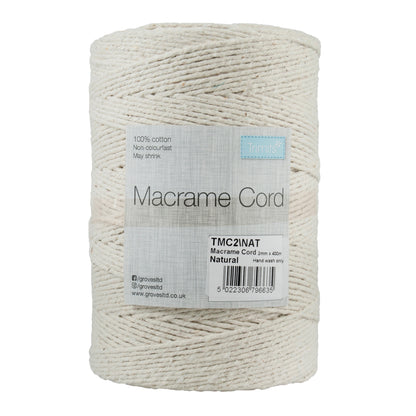 Spool of natural cotton macrame cord