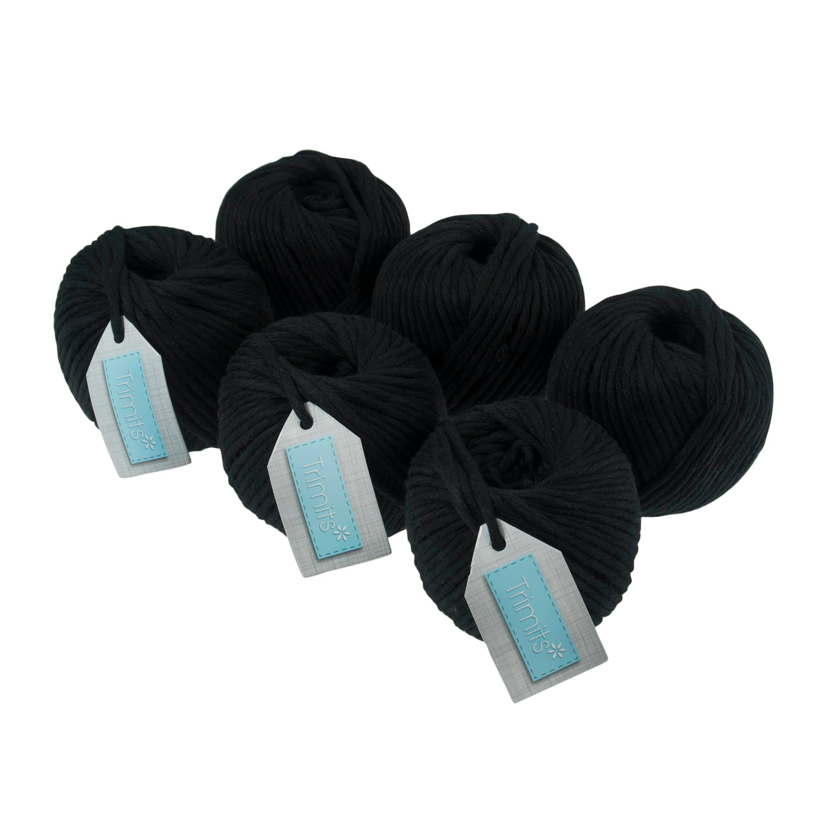 Ball of black cotton macrame cord