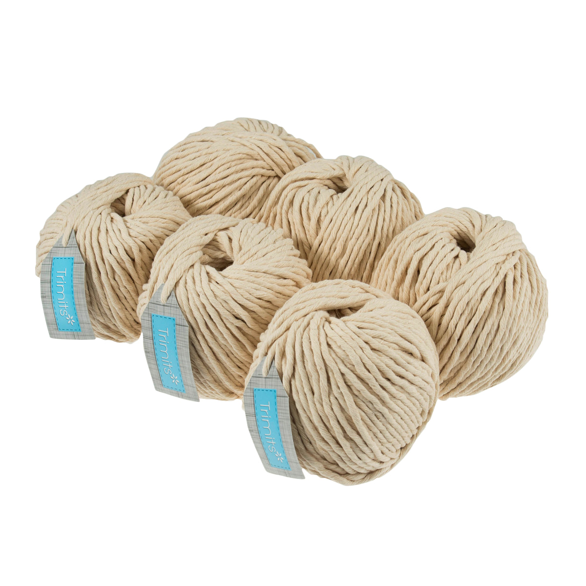 Ball of natural cotton macrame cord