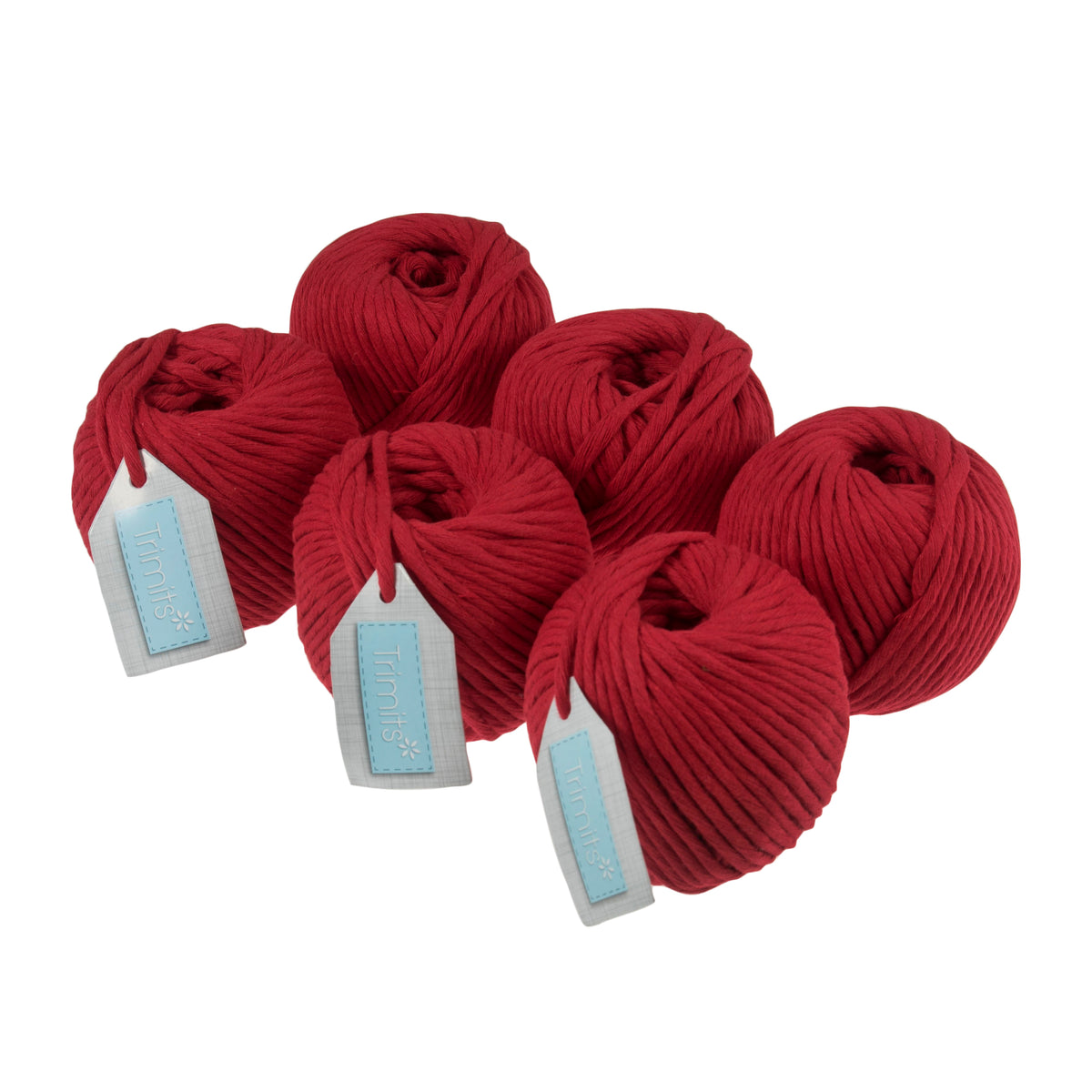 Ball of red cotton macrame cord