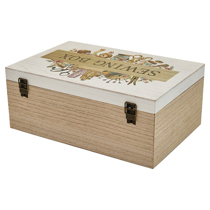 Large wooden sewing box