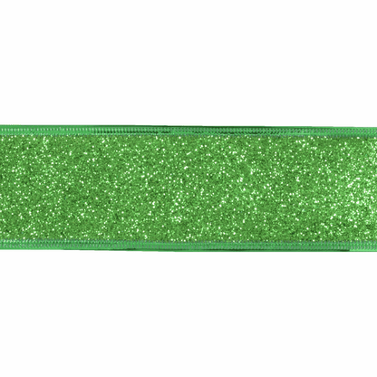 Green Glitter Ribbon - 10m x 63mm