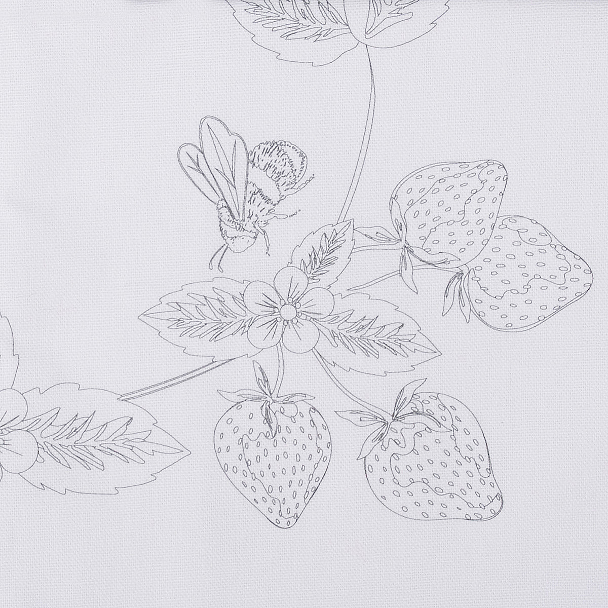 Embroidered cotton tablecloth with strawberry design
