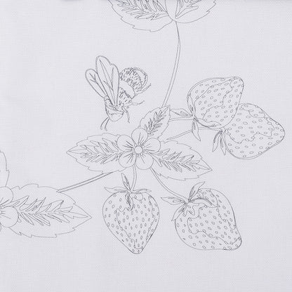 Embroidered cotton tablecloth with strawberry design