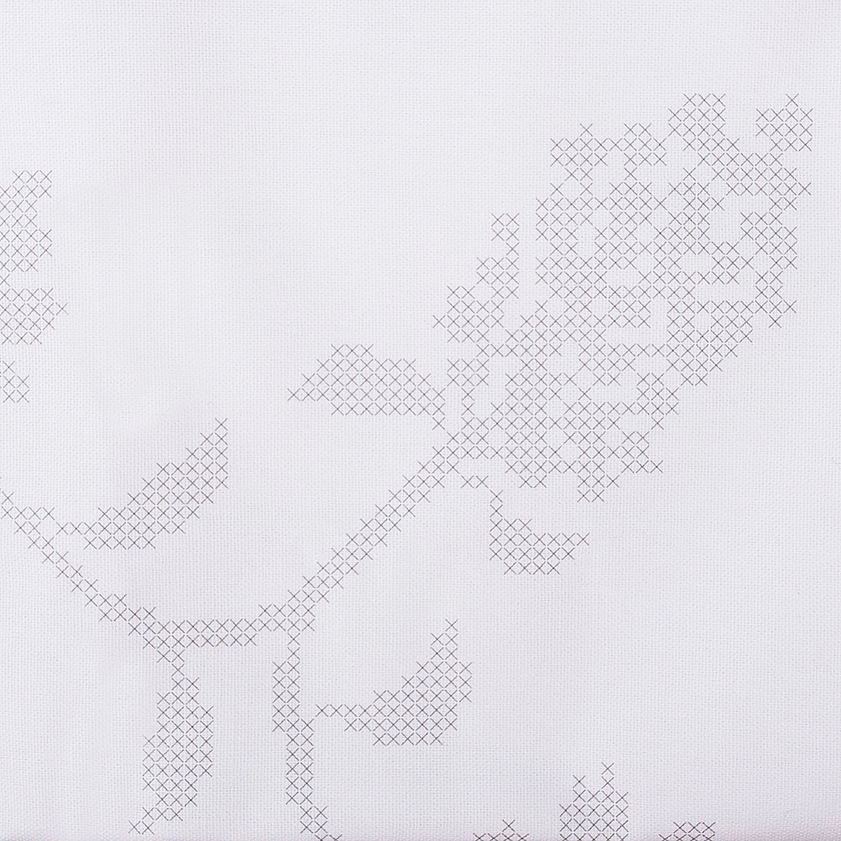 Cross stitched cotton tablecloth with hydrangea design