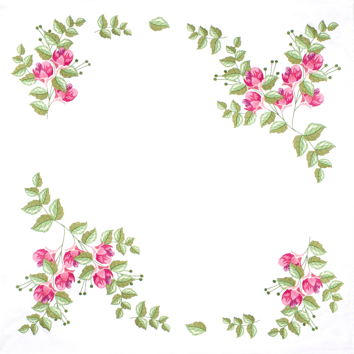 Trimits Floral Berries embroidery tablecloth kit with printed design