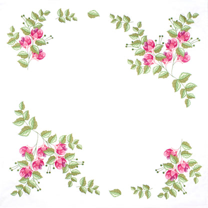 Trimits Floral Berries embroidery tablecloth kit with printed design