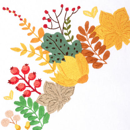 Trimits Autumnal Harvest embroidery tablecloth kit with printed design