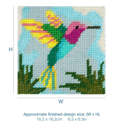 Trimits Hummingbird half stitch tapestry kit on printed canvas