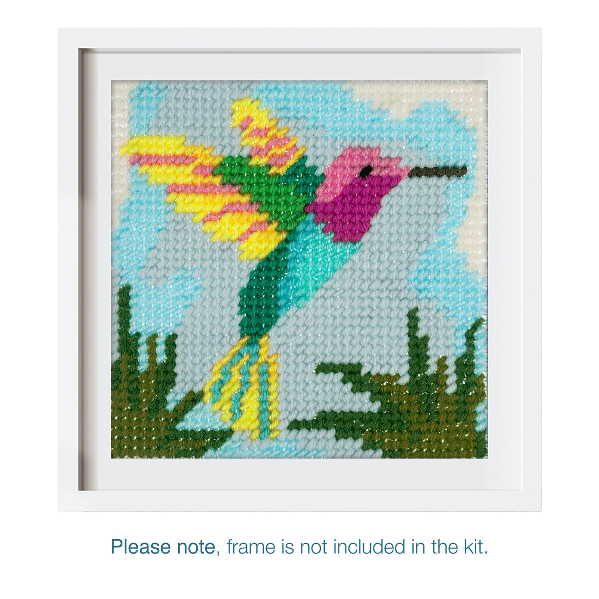 Trimits Hummingbird half stitch tapestry kit on printed canvas