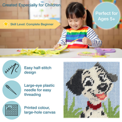 Trimits children's puppy half stitch tapestry kit
