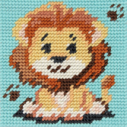 Trimits children's lion half stitch tapestry kit
