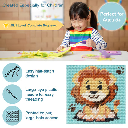 Trimits children's lion half stitch tapestry kit