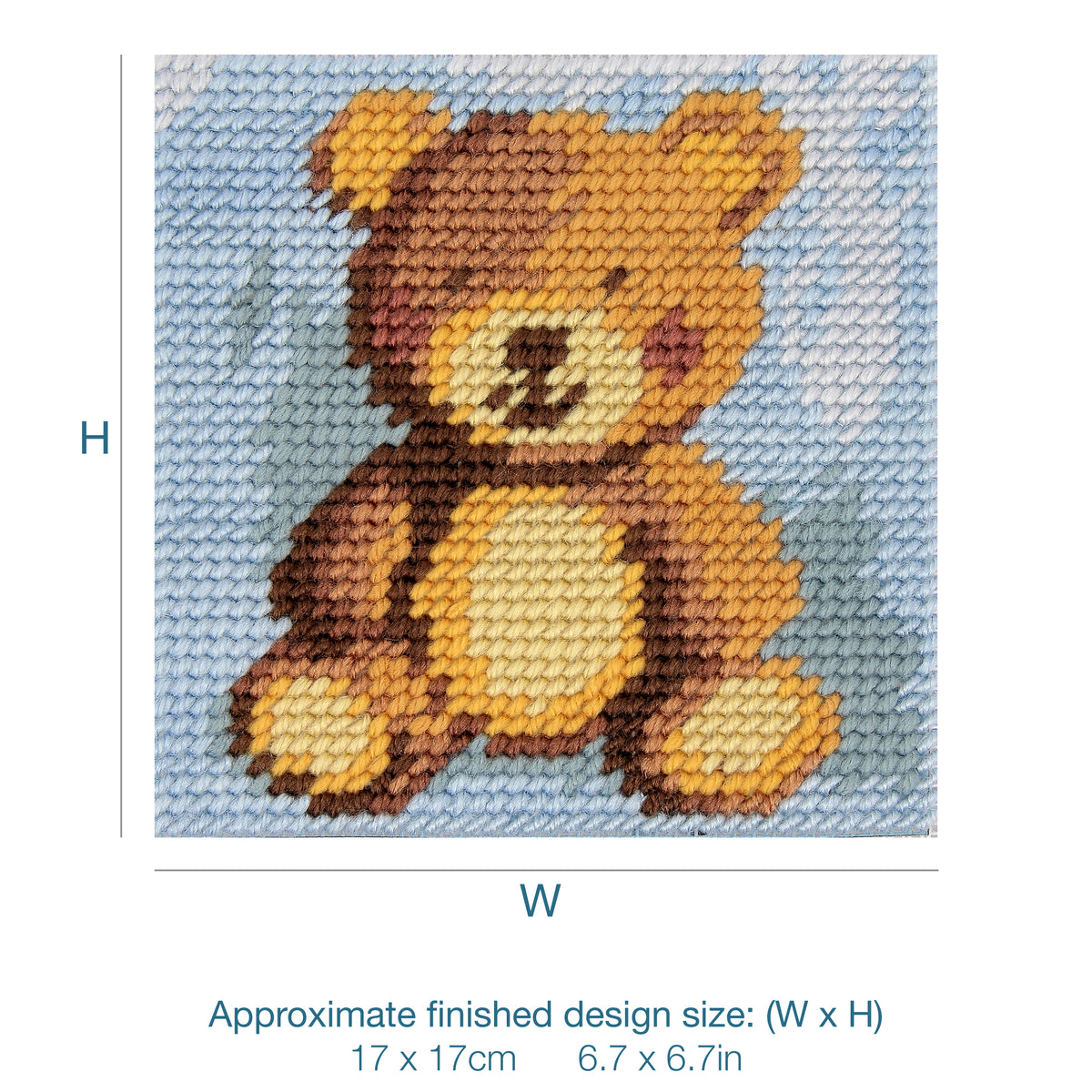 Trimits children's teddy half stitch tapestry kit