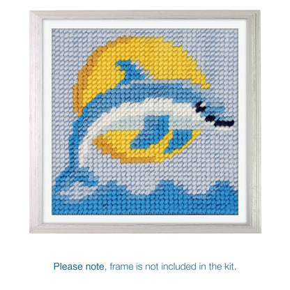 Trimits children's jumping dolphin half stitch tapestry kit