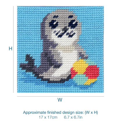 Trimits children's sea lion half stitch tapestry kit