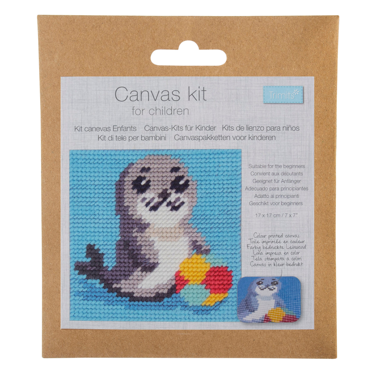 Trimits children's sea lion half stitch tapestry kit