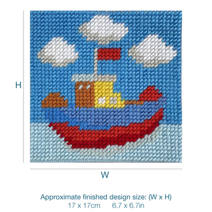 Trimits children's boat half stitch tapestry kit