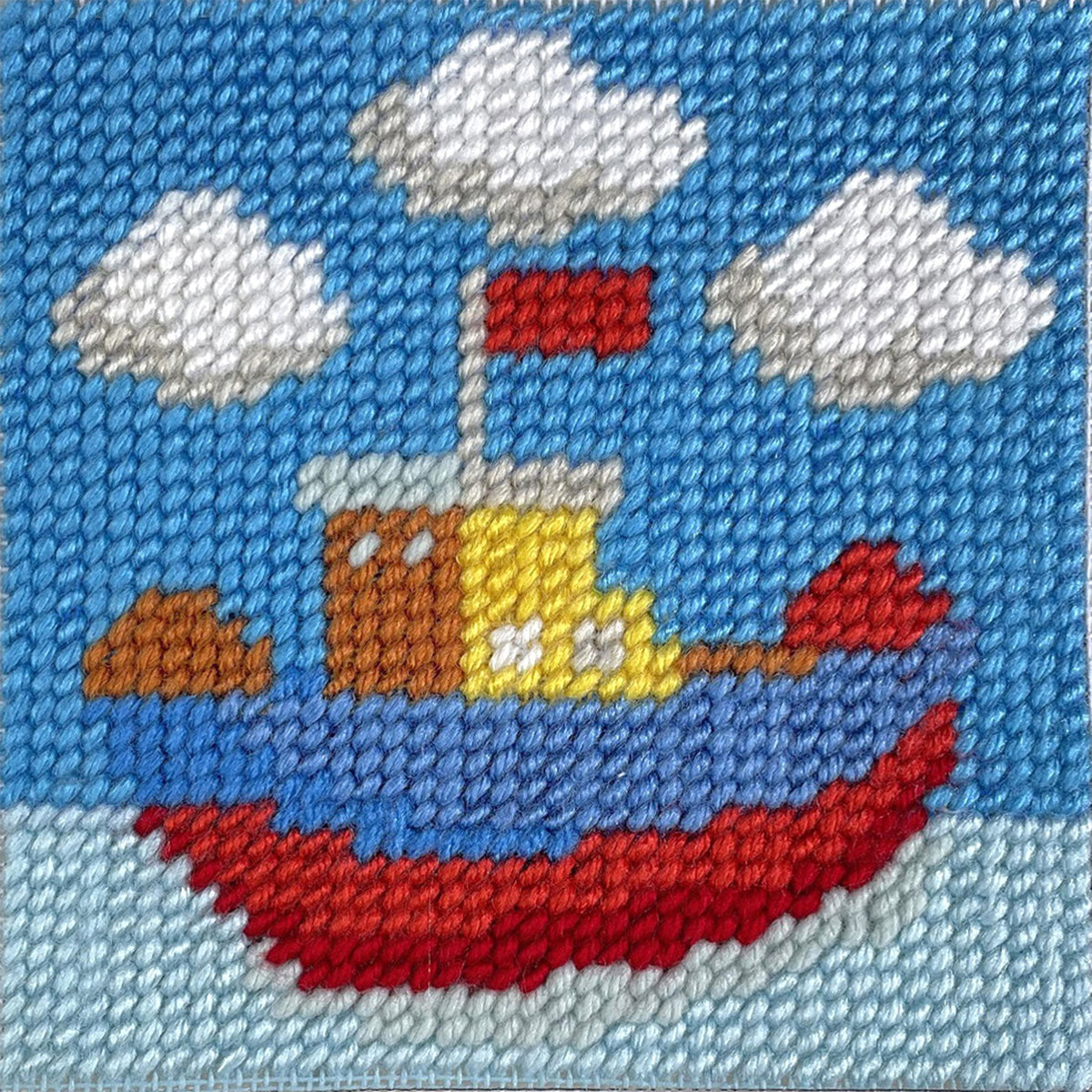 Trimits children's boat half stitch tapestry kit