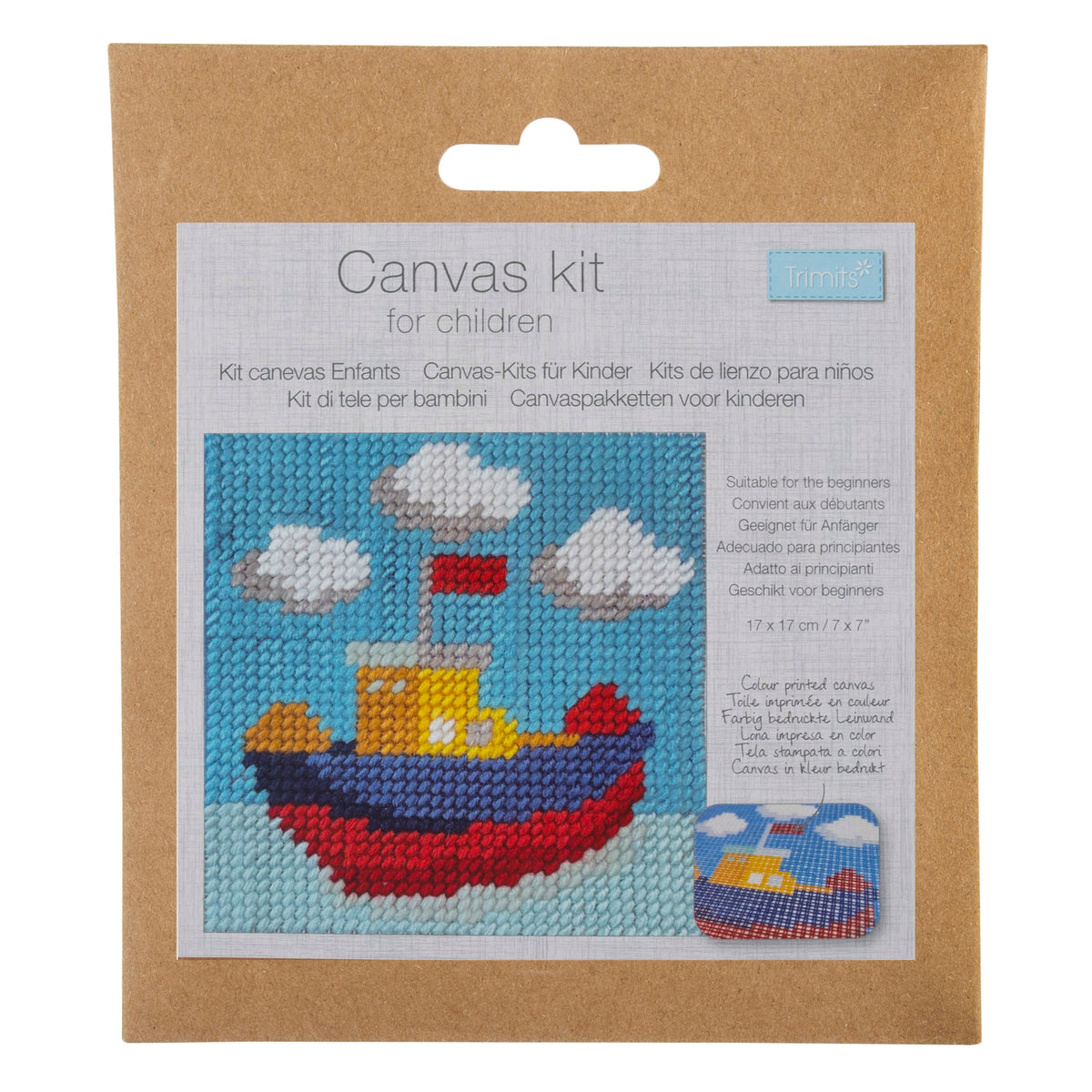 Trimits children's boat half stitch tapestry kit