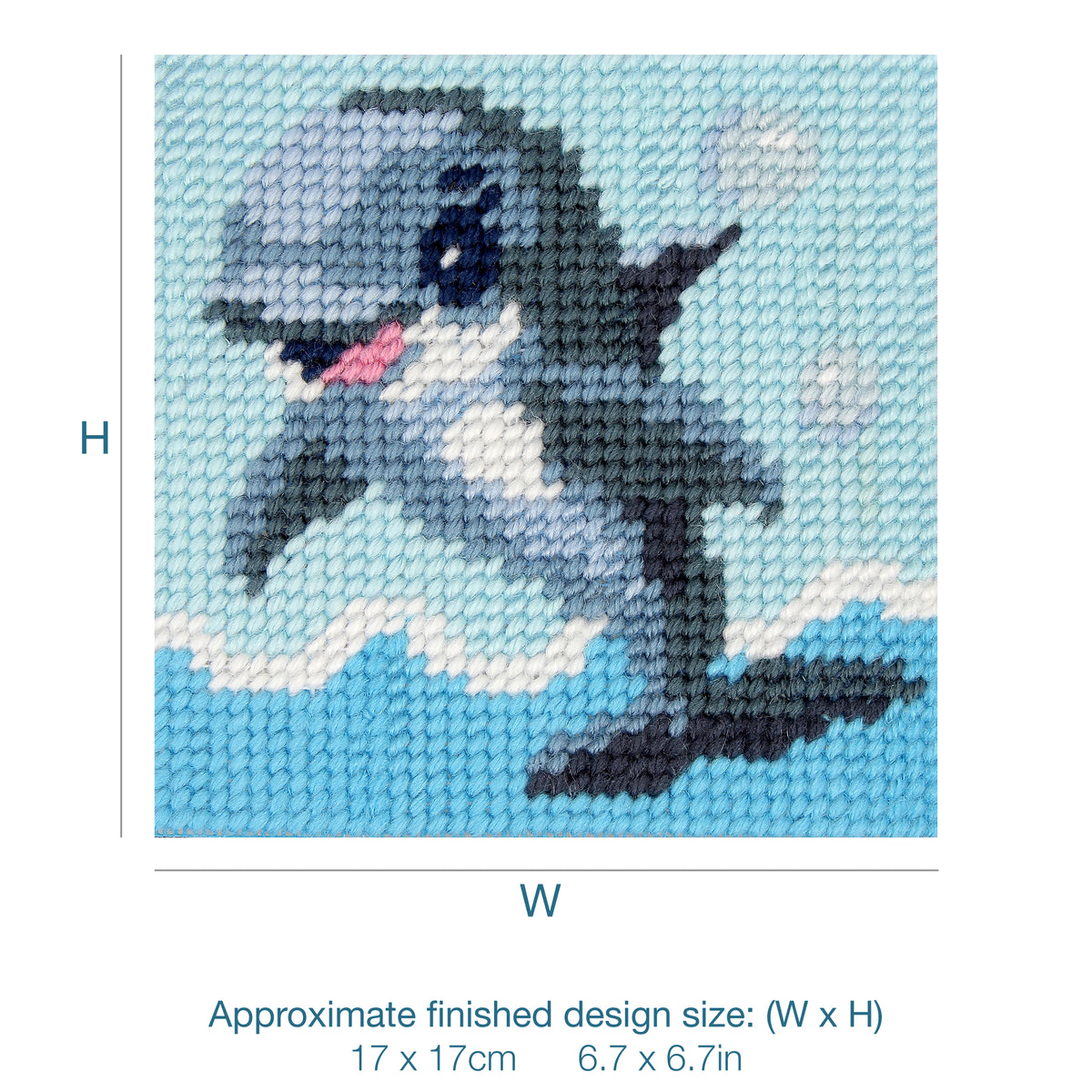 Trimits children's dolphin half stitch tapestry kit