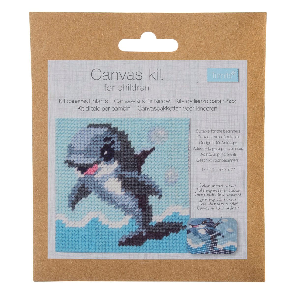 Trimits children's dolphin half stitch tapestry kit