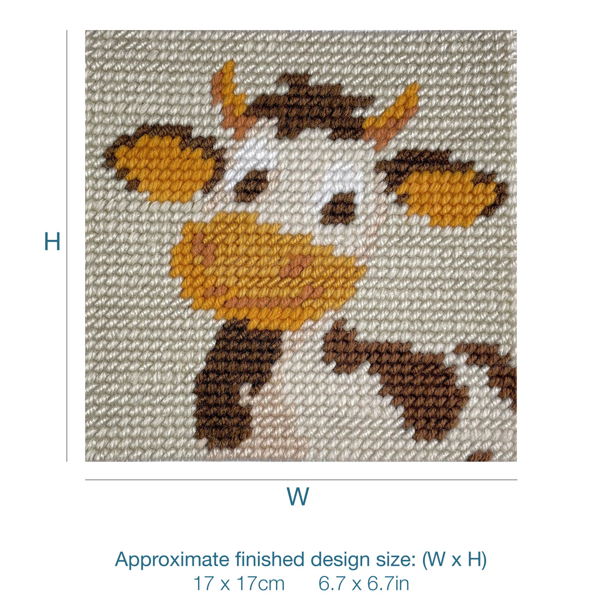 Trimits children's cow half stitch tapestry kit