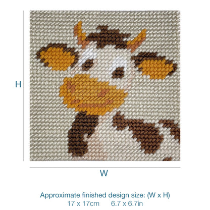 Trimits children's cow half stitch tapestry kit