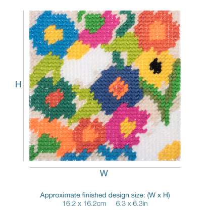 Trimits Contemporary Floral half stitch tapestry kit on printed canvas