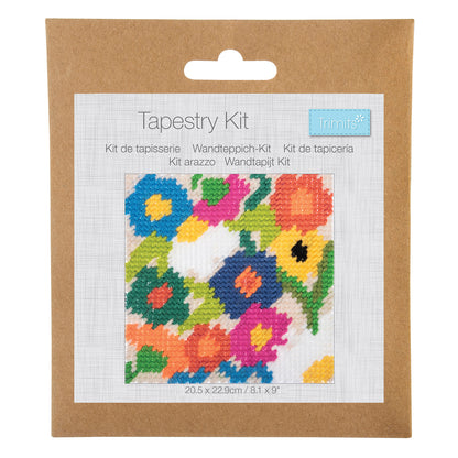 Trimits Contemporary Floral half stitch tapestry kit on printed canvas