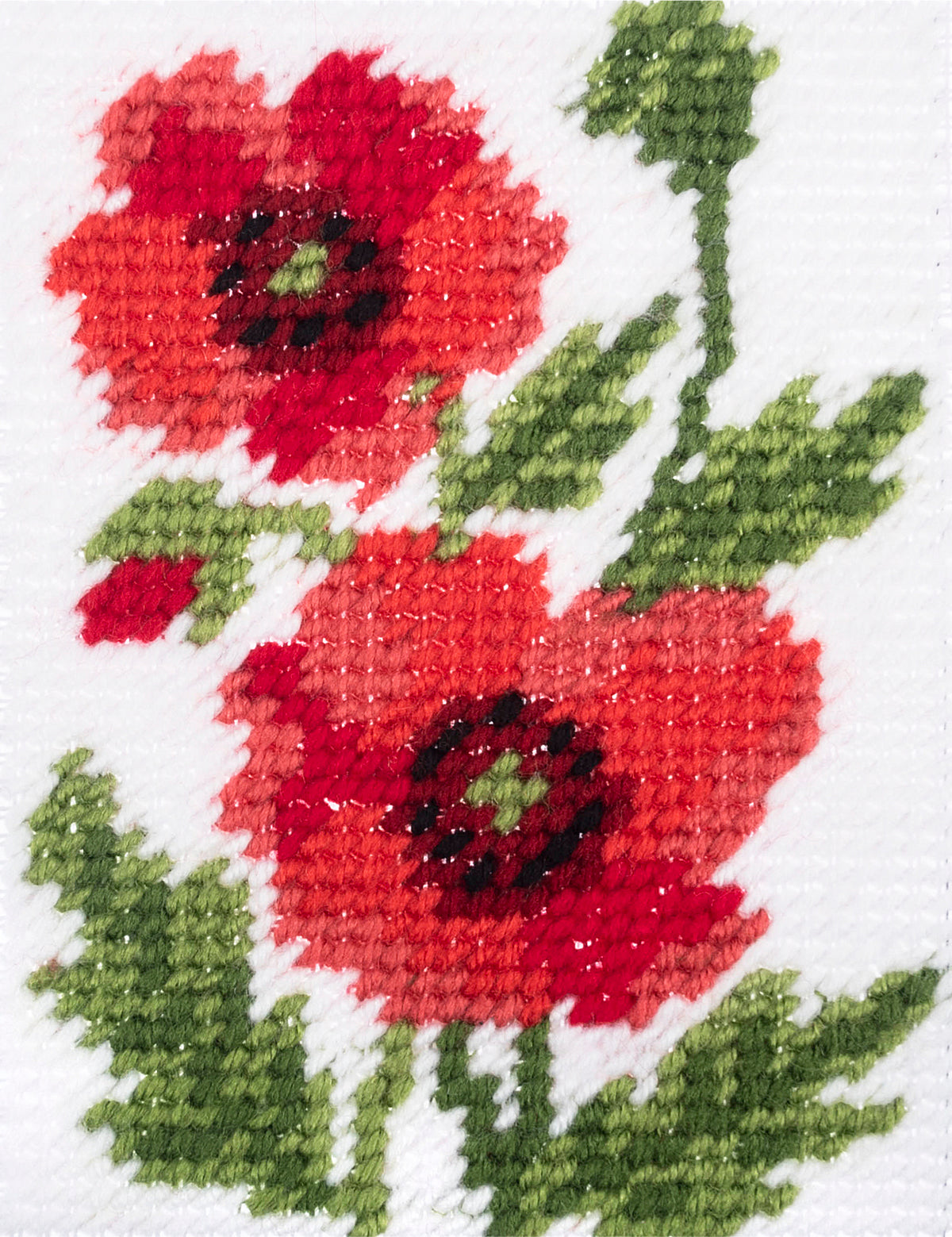 Trimits Poppies half stitch tapestry kit on printed canvas