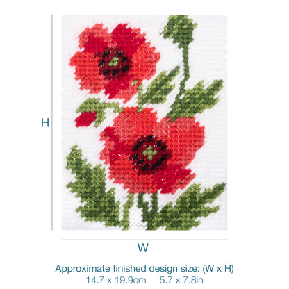 Trimits Poppies half stitch tapestry kit on printed canvas