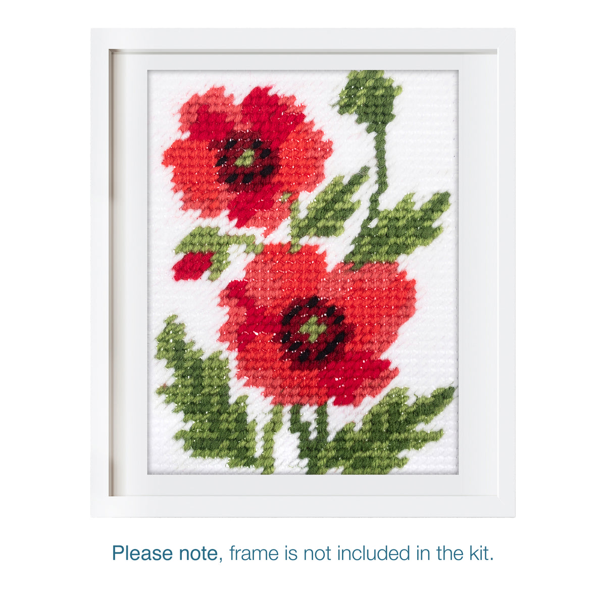 Trimits Poppies half stitch tapestry kit on printed canvas