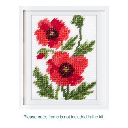 Trimits Poppies half stitch tapestry kit on printed canvas