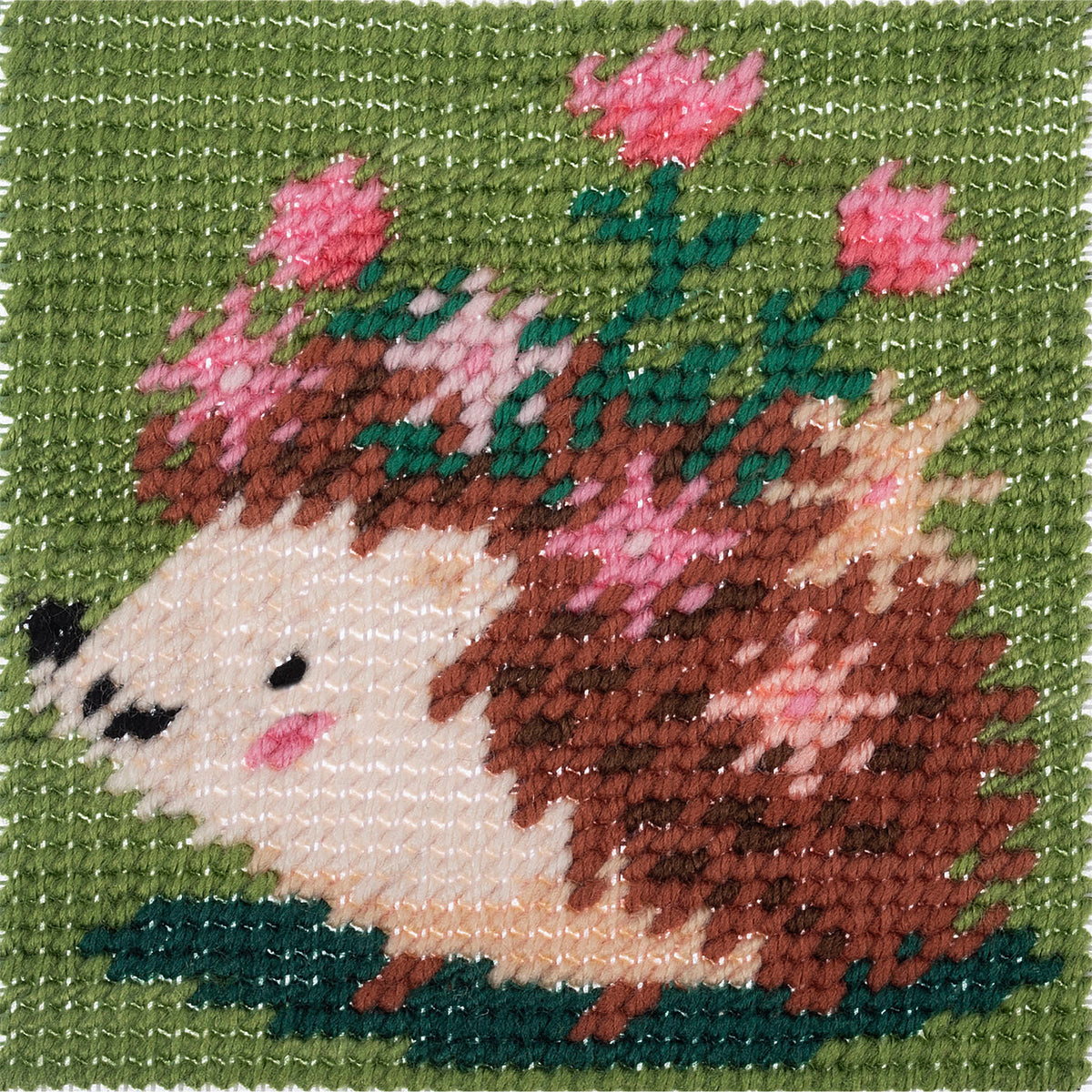 Trimits Hedgehog half stitch tapestry kit on printed canvas