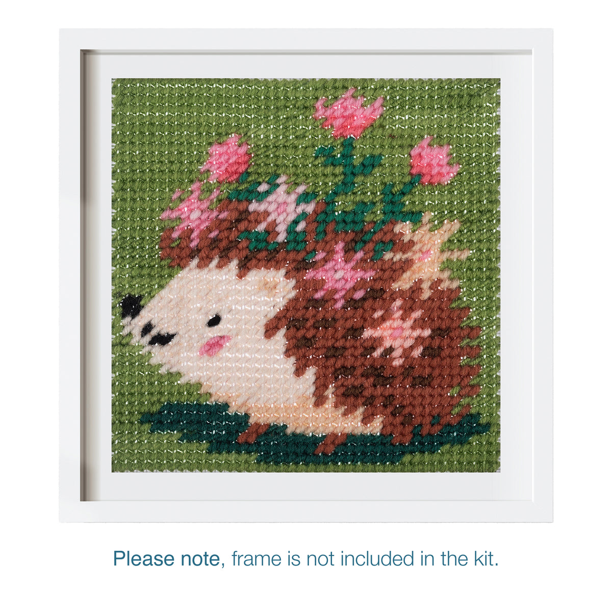 Trimits Hedgehog half stitch tapestry kit on printed canvas