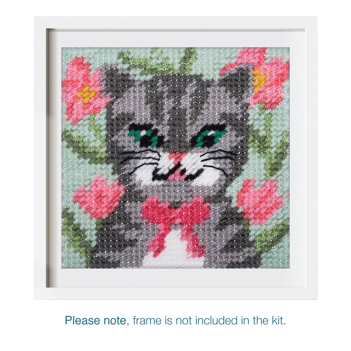 Trimits Cat half stitch tapestry kit on printed canvas