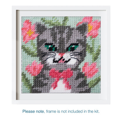Trimits Cat half stitch tapestry kit on printed canvas