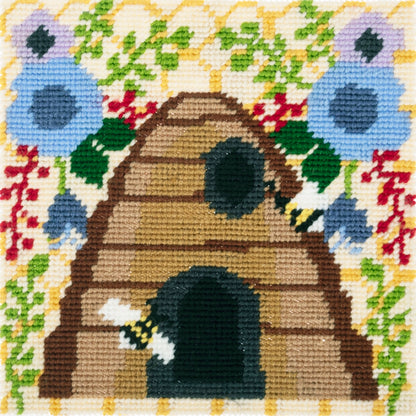 Trimits Bee Hive half stitch tapestry kit on printed canvas